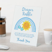 Ray of Sunshine男の子の赤ちゃんシャワーおむつラッフル 台座サイン (インサイチュ)
