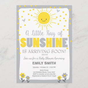 Ray of Sunshine赤ちゃんシャワー招待中立 招待状