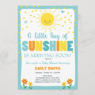 Ray of Sunshine赤ちゃんシャワー招待青少年 招待状