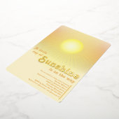 Ray of Sunshine金ゴールドサンベビーシャワー 箔招待状 (回転した状態)