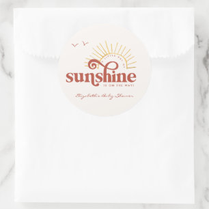 Ray of Sunshine ボヘミアン ベビーシャワー ラウンドシール
