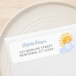Ray Of Sunshine Baby Shower Return Address ラベル