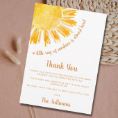 Ray of Sunshine Boho Baby Shower サンキューカード