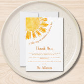 Ray of Sunshine Boho Baby Shower サンキューカード