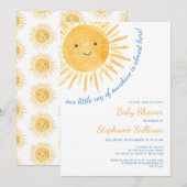 Ray of Sunshine Boy ベビーシャワー 招待状 (正面/裏面)