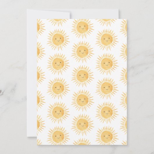 Ray of Sunshine Boy Baby Shower 招待状 (裏面)