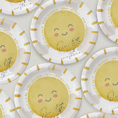 Ray of Sunshine Cloudsニュートラルベビーシャワー ペーパープレート