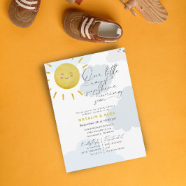 Ray of Sunshine Cloudsボーイブルーベビーシャワー 招待状