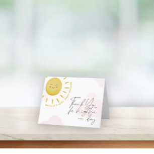 Ray of Sunshine Clouds女の子ベビーシャワー サンキューカード