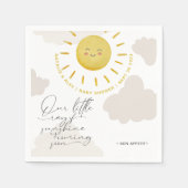 Ray of Sunshine Clouds赤ちゃん男女兼用シャワー スタンダードカクテルナプキン (正面)