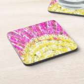 Ray Of Sunshine in Yellow and明るい赤紫色 コースター (左側)