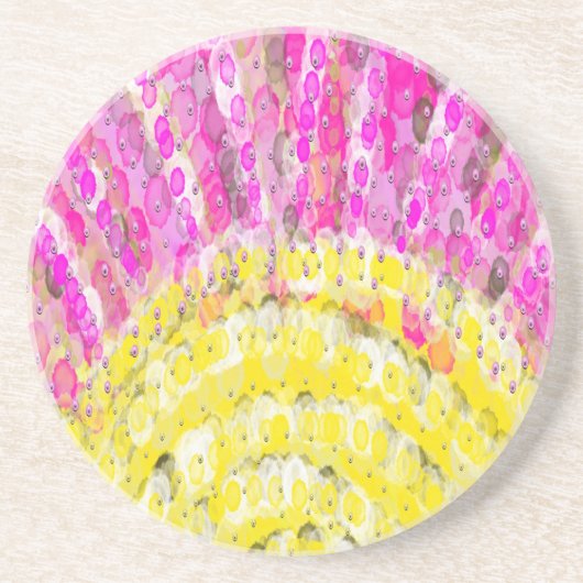 Ray Of Sunshine in Yellow and明るい赤紫色 コースター (正面)