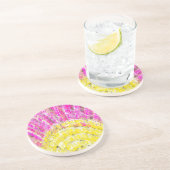 Ray Of Sunshine in Yellow and明るい赤紫色 コースター (側面)