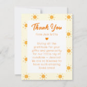 Ray of sunshine photo birth announcementカード 招待状 (裏面)