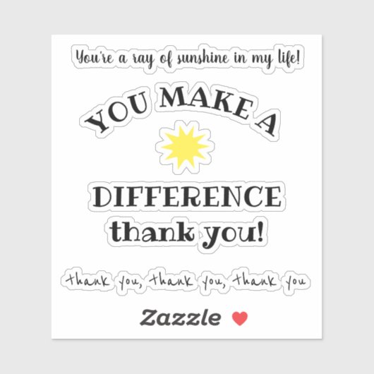Ray of Sunshine; You Make a Difference引用文 シール (シート)