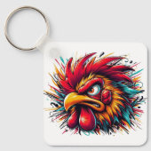 "Ray the Fierce Rooster" Aluminum Keychain キーホルダー (正面)