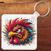 "Ray the Fierce Rooster" Aluminum Keychain キーホルダー (裏面)