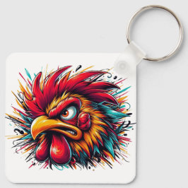 "Ray the Fierce Rooster" Aluminum Keychain キーホルダー
