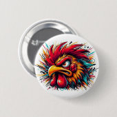 "Ray the Fierce Rooster" Button 缶バッジ (正面&裏面)