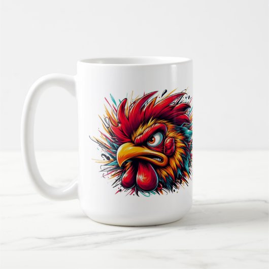 Ray the Fierce Rooster Mug コーヒーマグカップ (左)