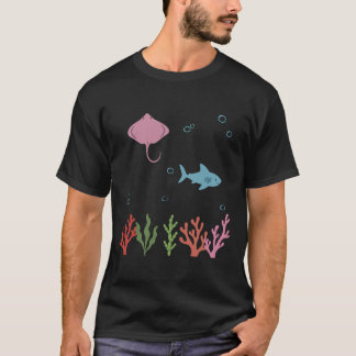 Ray Underwater Kids Shark Marine Life Tシャツ