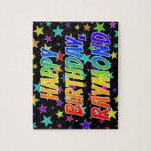 "RAYMOND"名、おもしろい"ハッピーバースデー" ジグソーパズル (縦)