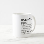 Raymond name, Editable name, Custom name コーヒーマグカップ (正面右)