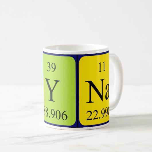 Raynaの周期表の名前のマグ コーヒーマグカップ (正面右)