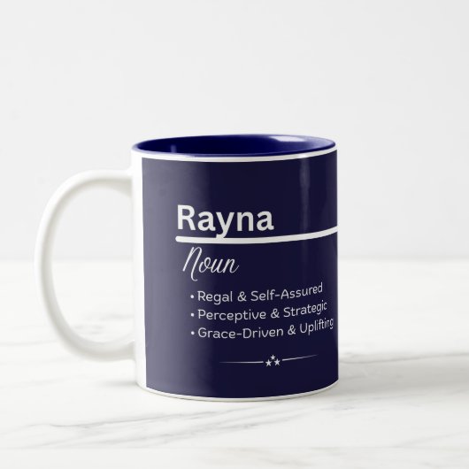 Rayna Personalized Name Coffee Mug ツートーンマグカップ (左)