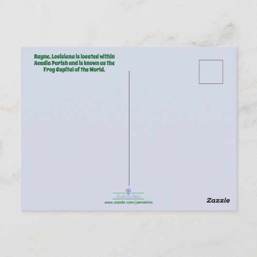 Rayne, Louisiana ポストカード (裏面)