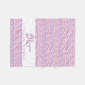 Rayne Rの名前パステルドードルアートブランケットを意味する フリースブランケット (正面(横))