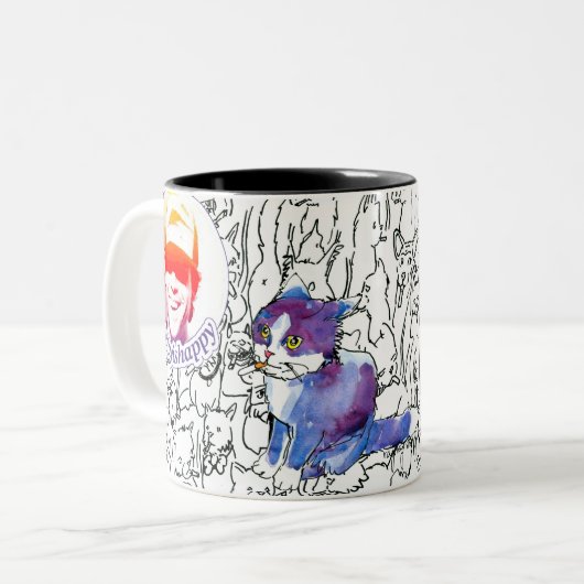 RayRay Logo Scribbles Mug ツートーンマグカップ (正面左)