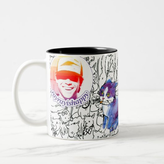 RayRay Logo Scribbles Mug ツートーンマグカップ (左)