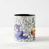 RayRay Logo Scribbles Mug ツートーンマグカップ (中央)