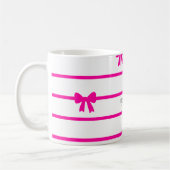 Rayures roses fuchsia nœuds coquette コーヒーマグカップ (左)