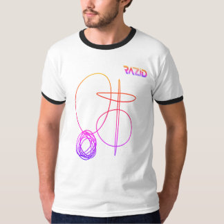 RAZID アブストラクト ラインアート カラフル グラフィックTシャツ Tシャツ