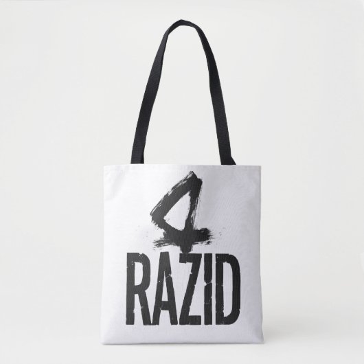RAZID Minimal Brush Typography Tote Bag – Modern  トートバッグ (正面)
