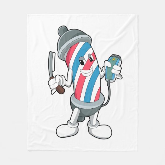 Razorで美容師として缶 フリースブランケット (正面)