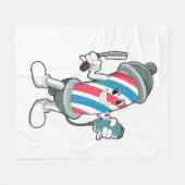 Razorで美容師として缶 フリースブランケット (正面(横))