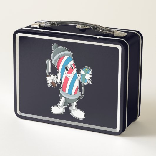 Razorで美容師として缶 メタルランチボックス (裏面)