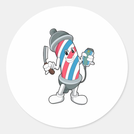 Razorで美容師として缶 ラウンドシール (正面)