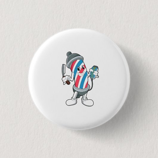 Razorで美容師として缶 缶バッジ (正面)