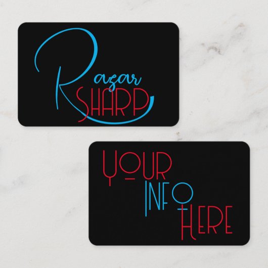 Razor Sharp理容師ショップの名刺 名刺 (正面/裏面)