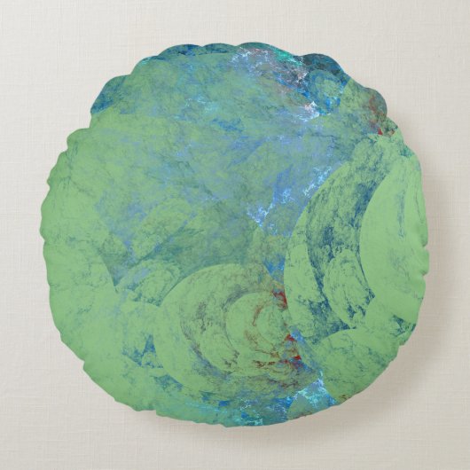 RAZRのブルーオパール抽象芸術ケース ラウンドクッション (正面)