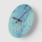 RAZRのブルーオパール抽象芸術ケース ラウンド壁時計 (傾斜)