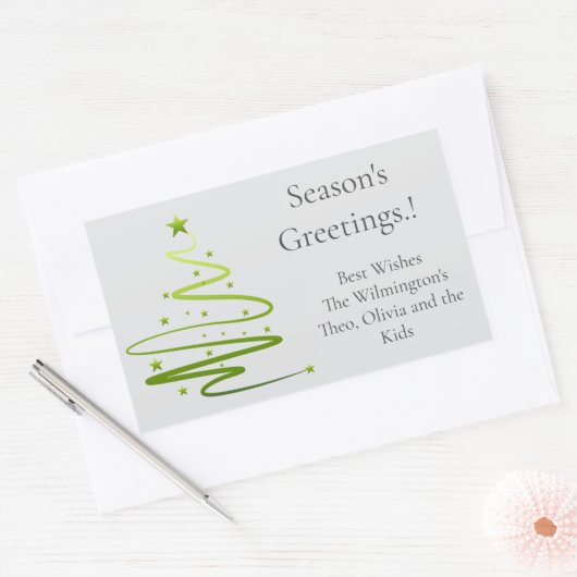 Razzle Dazzle Christmas Rectangular Gift Label 長方形シール (封筒)