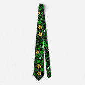 RB02.Reborn Flowers Pattern Layered.Black BG ネクタイ (正面)