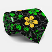 RB02.Reborn Flowers Pattern Layered.Black BG ネクタイ (ロール)