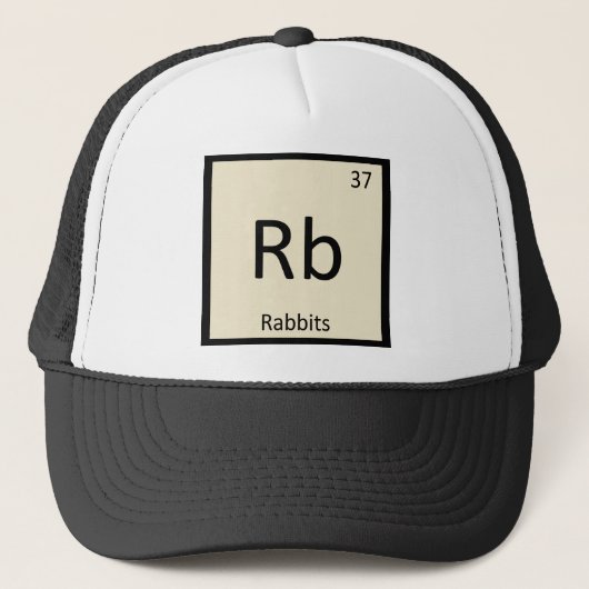 Rb - ウサギ 化学周期表エレメント キャップ (正面)