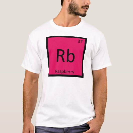 Rb - ラズベリー フルーツ 化学 周期表 tシャツ (正面)